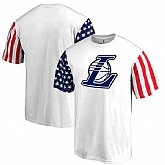 Men's Los Angeles Lakers Fanatics Branded Stars & Stripes T-Shirt White FengYun,baseball caps,new era cap wholesale,wholesale hats